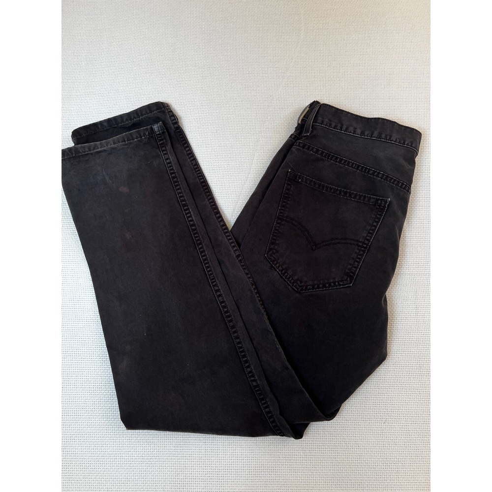 LEVI'S‎ Black Cotton Straight Leg Casual Pants Slash Pockets Size 32X32